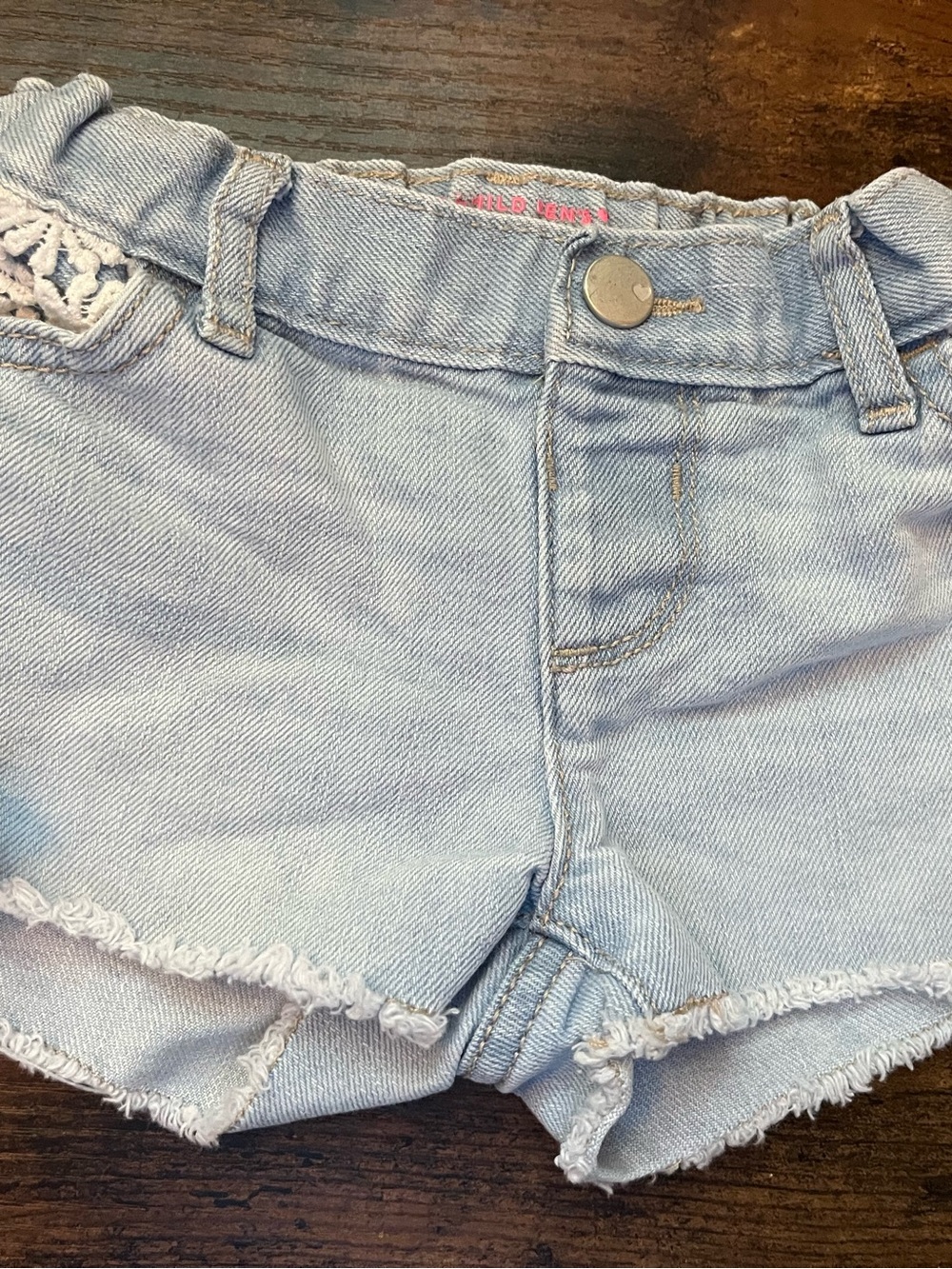 The Children's Place Light Blue Denim Shorts with Frayed Hem